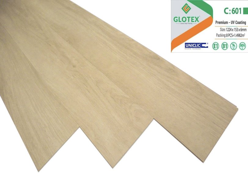 Sàn nhựa giả gỗ hèm khóa Glotex